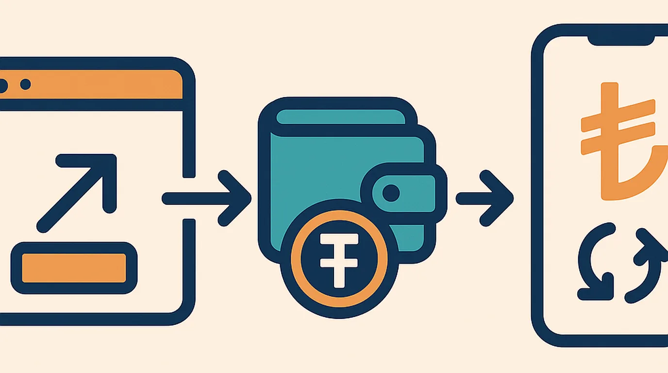 Payout methods available to Turkish PTC users in 2026 including USDT, Bitcoin and local exchange conversion