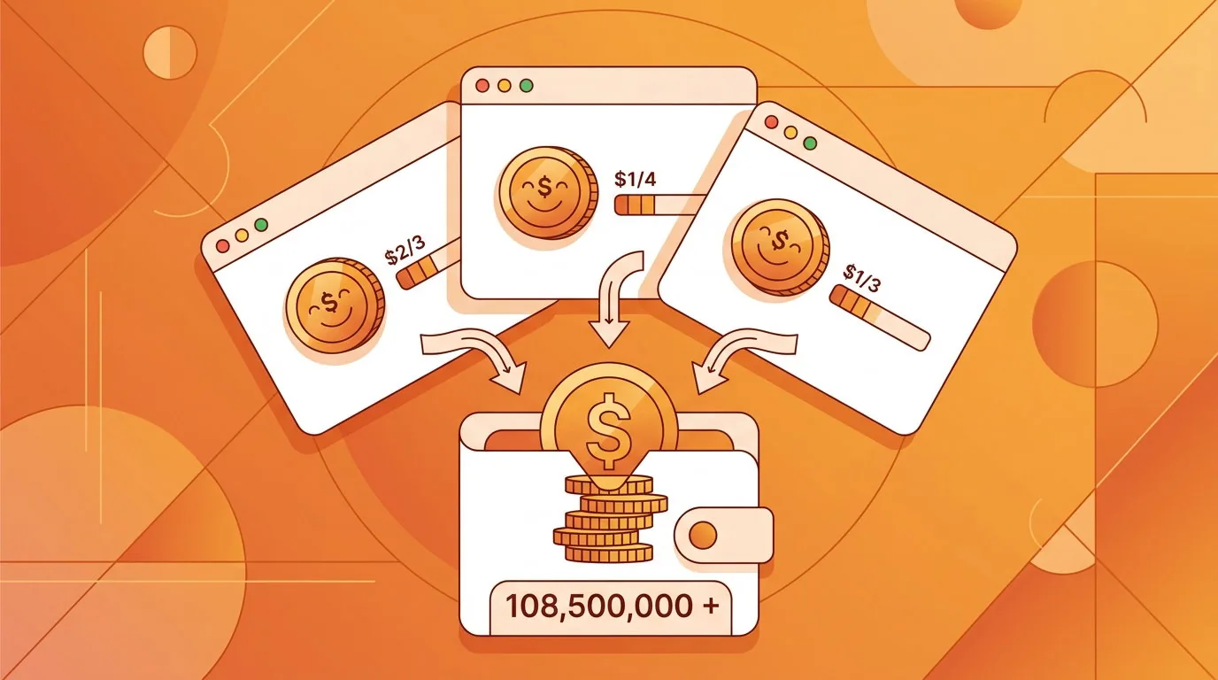 Illustration of stacking several PTC sites into one higher monthly total
