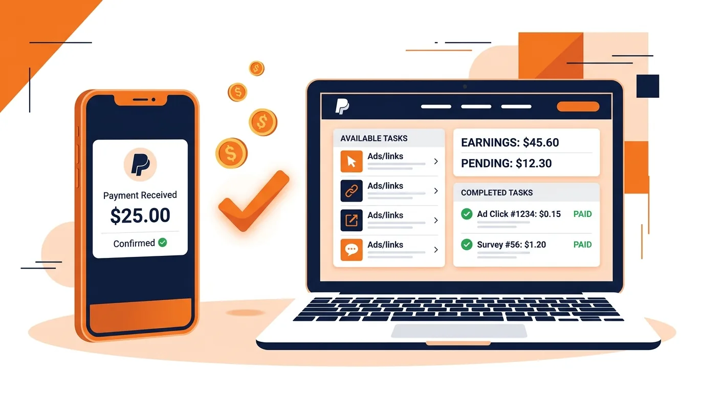PTC sites that pay via PayPal in 2026 compared on fees, minimums and speed