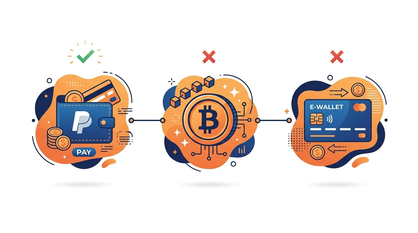 PayPal support across PTC platforms in 2026, showing most pure ad-click sites have moved to crypto