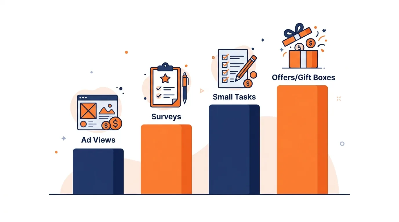 ySense earning methods compared by reward, time and availability in 2026